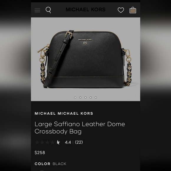 Michael Kors Black Leather Large Dome Bag with Gold Chain Strap - Picture 3 of 16